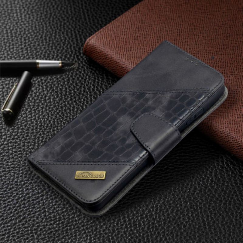 Læder Cover Samsung Galaxy S21 Ultra 5G Klassisk Krokodilleskindseffekt