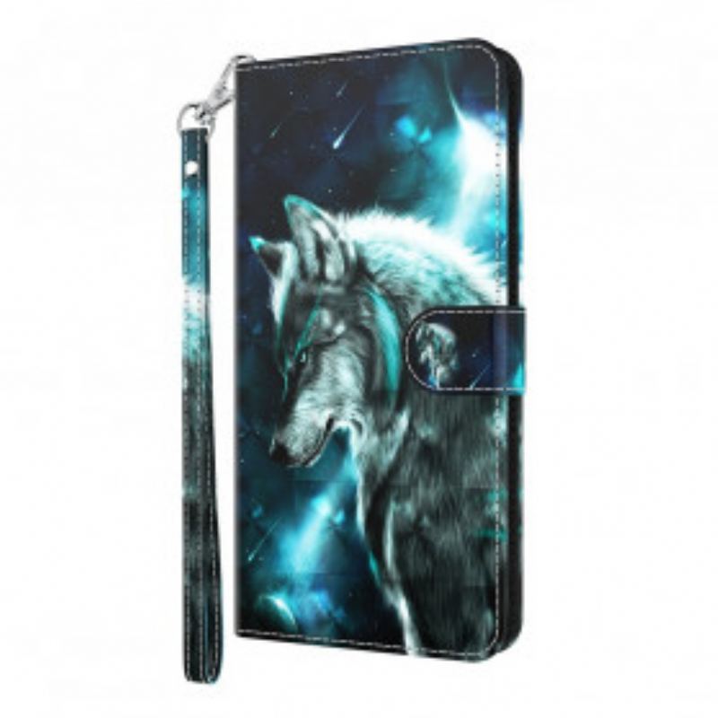Læder Cover Samsung Galaxy S21 Ultra 5G Majestætisk Ulv