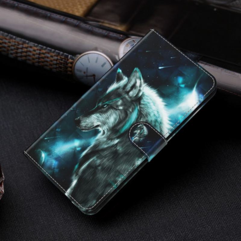 Læder Cover Samsung Galaxy S21 Ultra 5G Majestætisk Ulv