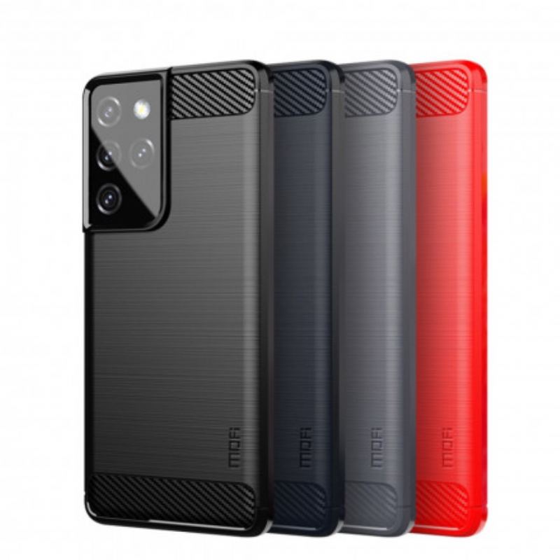 Mobilcover Samsung Galaxy S21 Ultra 5G Mofi Børstet Kulfiber