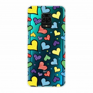 Cover Xiaomi Redmi Note 9S / 9 Pro Flerfarvede Hjerter