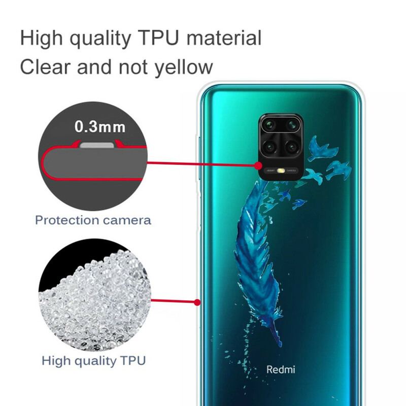 Cover Xiaomi Redmi Note 9S / 9 Pro Smuk Blå Fjer