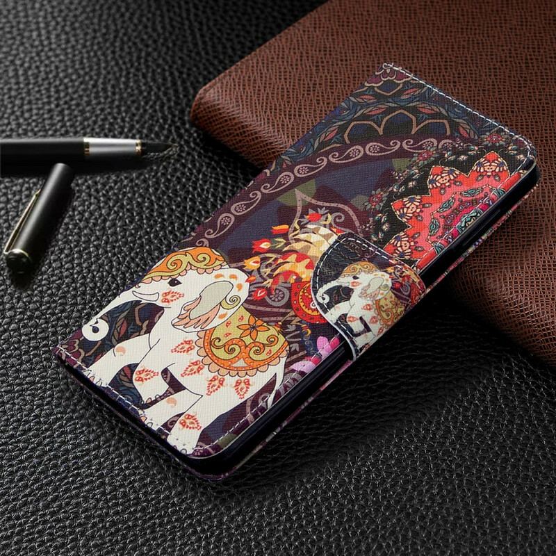 Flip Cover Xiaomi Redmi Note 9S / 9 Pro Indiske Elefanter