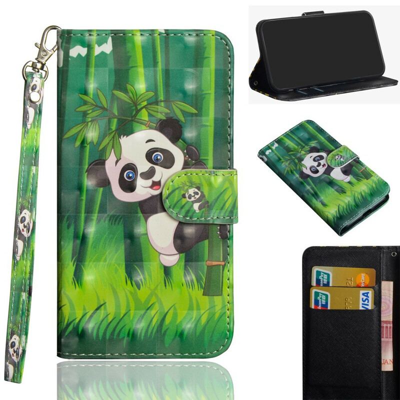 Flip Cover Xiaomi Redmi Note 9S / 9 Pro Panda Og Bambus