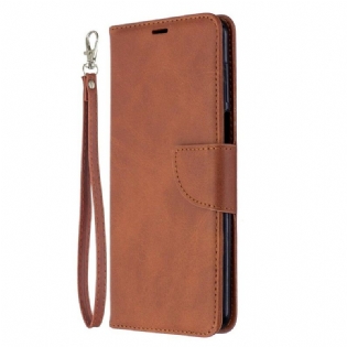 Læder Cover Xiaomi Redmi Note 9S / 9 Pro Med Snor Strappy Læder Stil