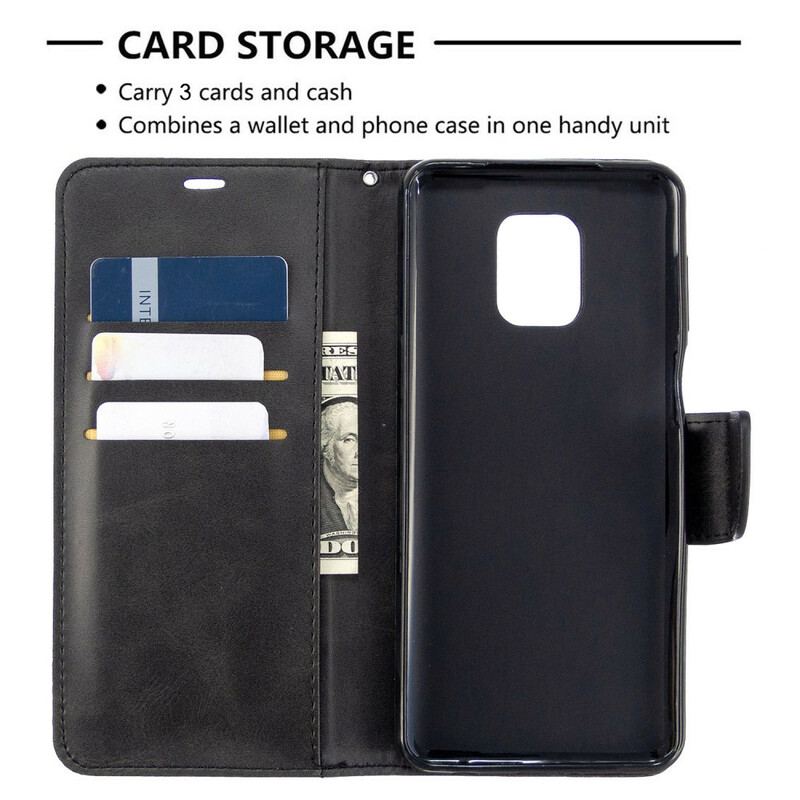Læder Cover Xiaomi Redmi Note 9S / 9 Pro Med Snor Strappy Læder Stil