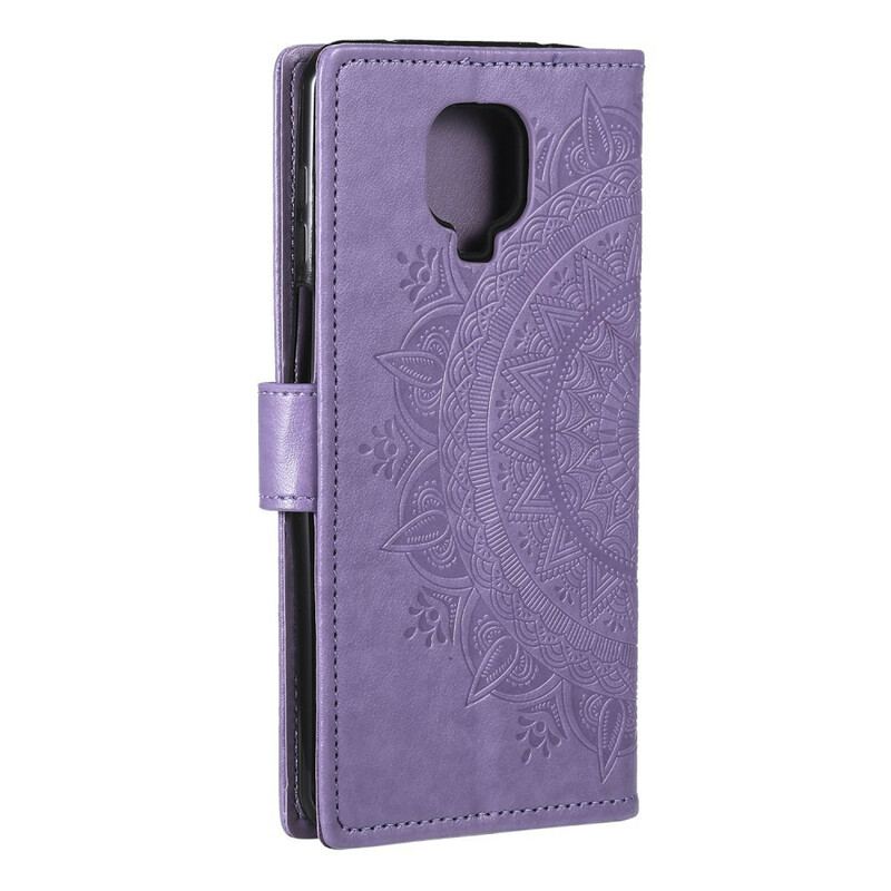 Læder Cover Xiaomi Redmi Note 9S / 9 Pro Sol Mandala