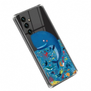 Cover Samsung Galaxy A14 / A14 5G Gennemsigtig Farverig Hval