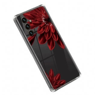 Mobilcover Samsung Galaxy A14 / A14 5G Sømløs Rød Blomst