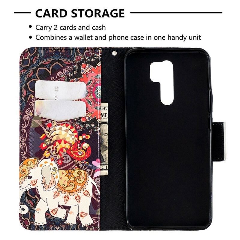 Flip Cover Xiaomi Redmi 9 Indiske Elefanter