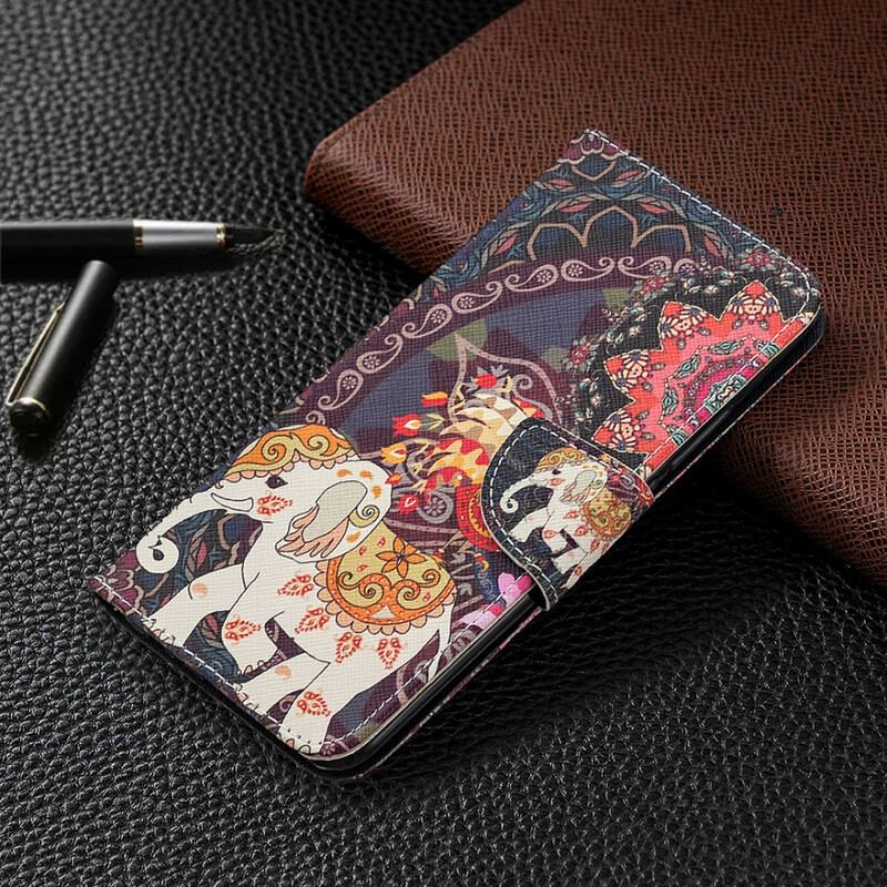 Flip Cover Xiaomi Redmi 9 Indiske Elefanter