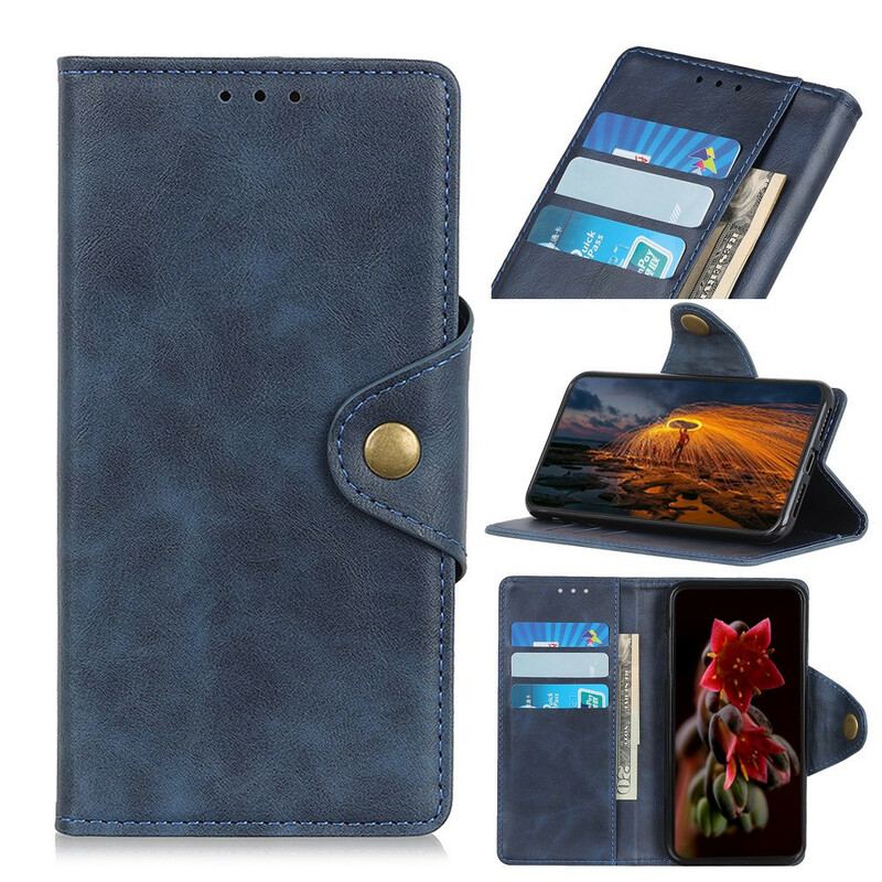 Flip Cover iPhone 12 Mini Imiteret Læder Knap