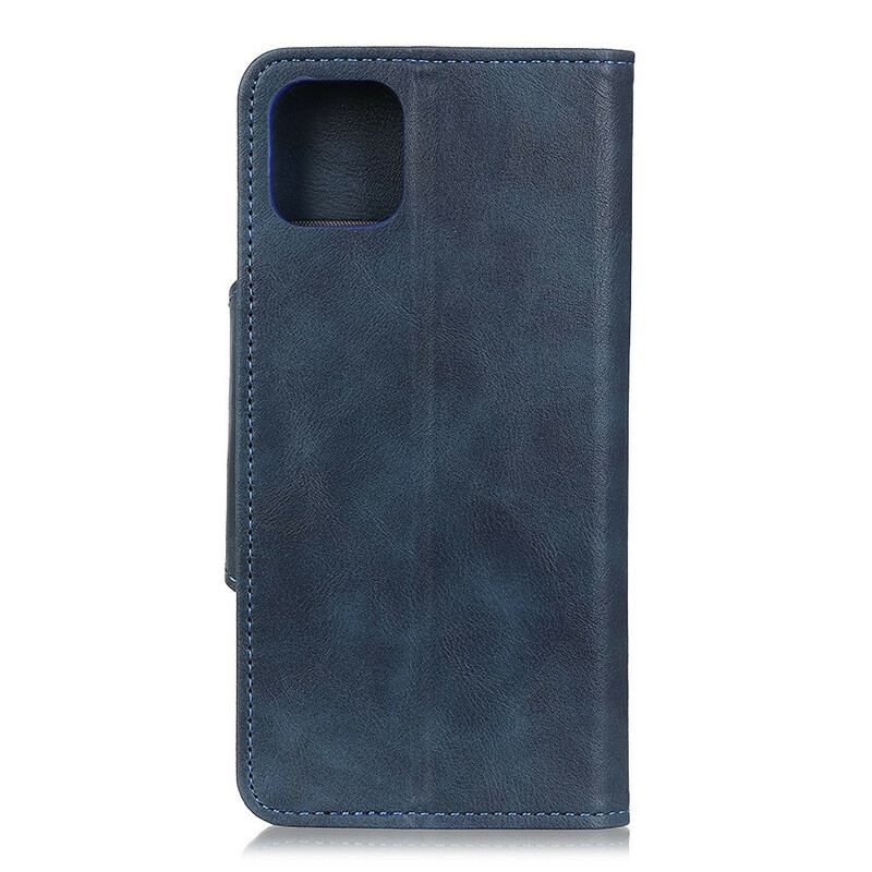 Flip Cover iPhone 12 Mini Imiteret Læder Knap