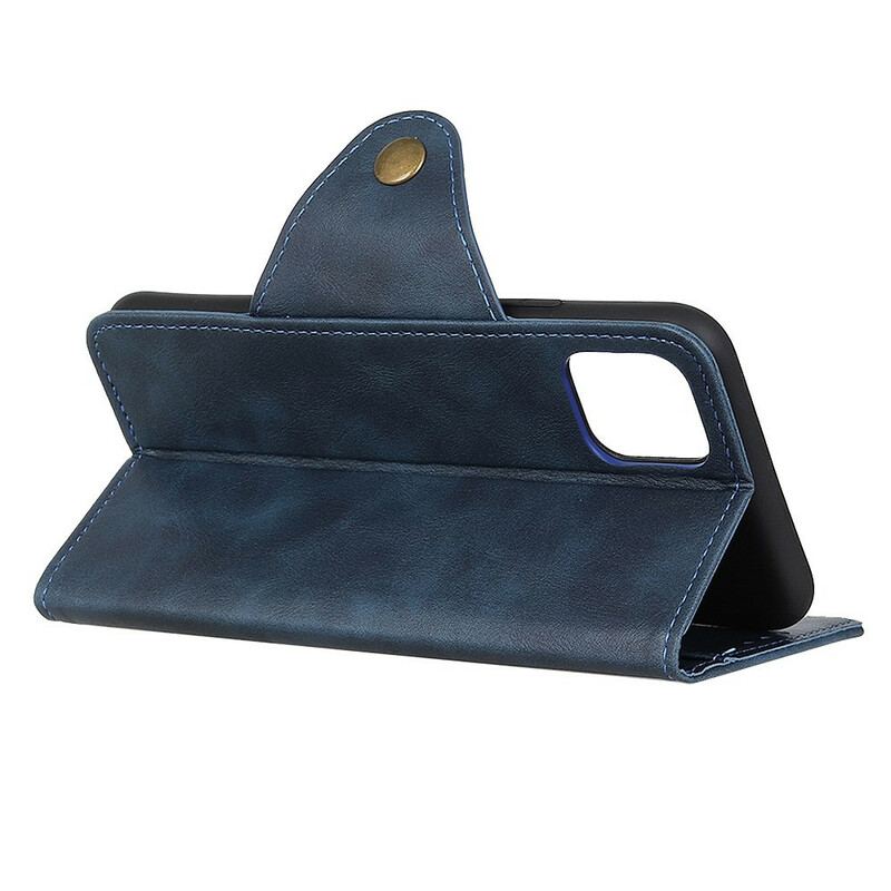Flip Cover iPhone 12 Mini Imiteret Læder Knap
