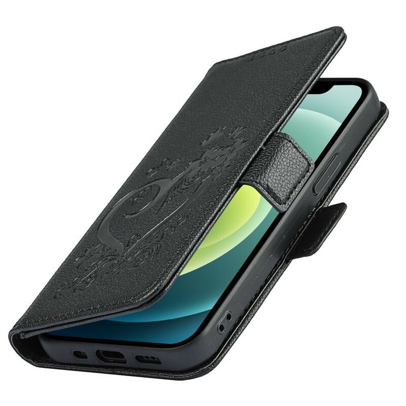Flip Cover iPhone 12 Mini Med Snor Strappy Heart