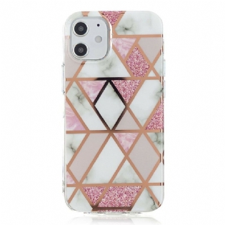 Mobilcover iPhone 12 Mini Marmorfarvet Geometri 2