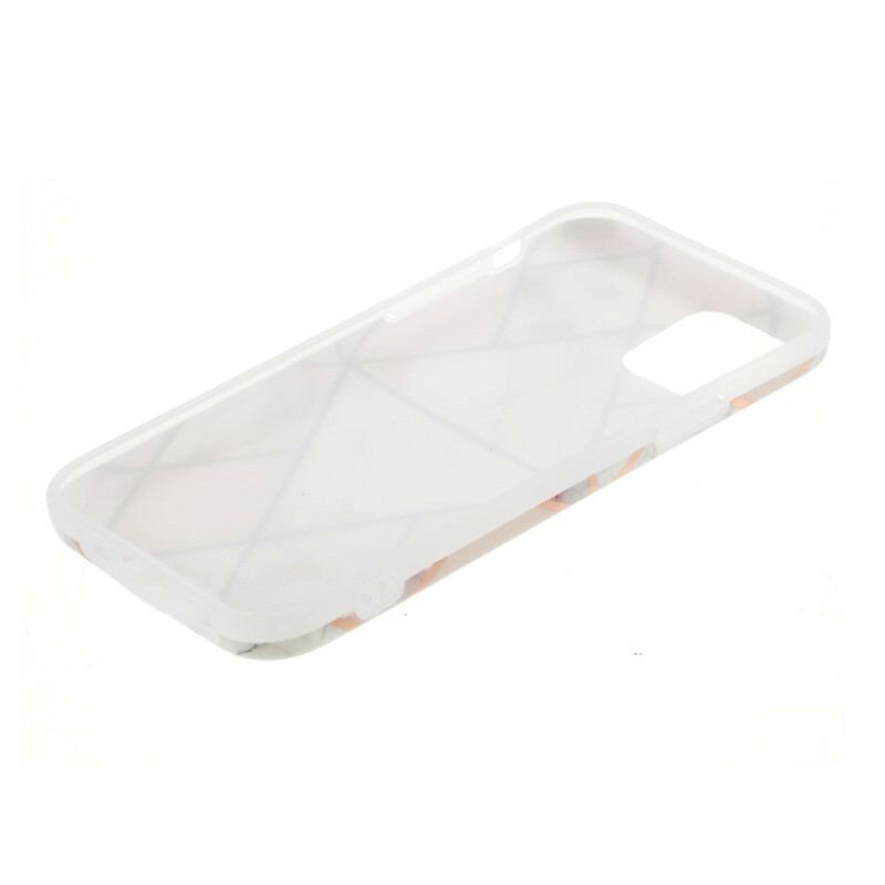 Mobilcover iPhone 12 Mini Silikone Marmor Geometri