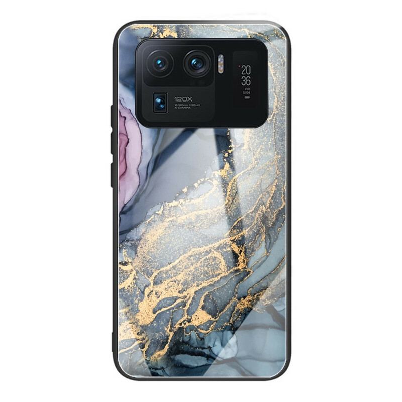 Cover Xiaomi Mi 11 Ultra Akvarel Marmor Hærdet Glas