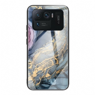 Cover Xiaomi Mi 11 Ultra Akvarel Marmor Hærdet Glas