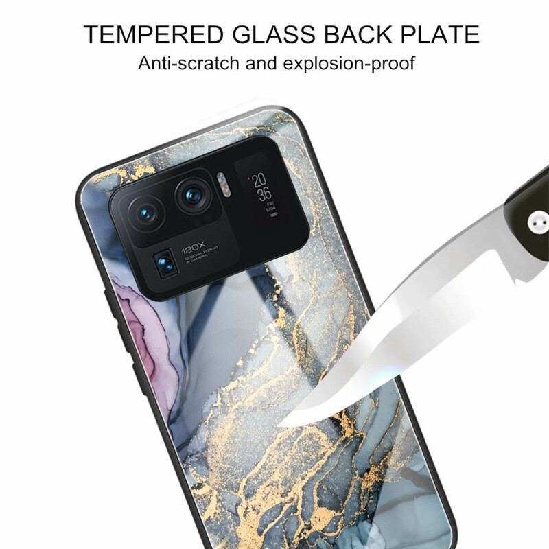 Cover Xiaomi Mi 11 Ultra Akvarel Marmor Hærdet Glas