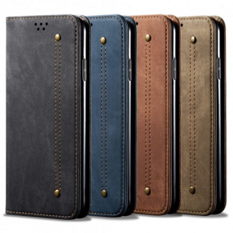 Cover Xiaomi Mi 11 Ultra Flip Cover Tekstur På Jeans I Imiteret Læder