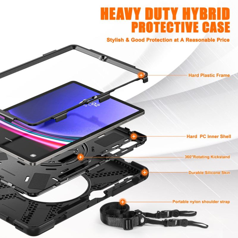 Cover Samsung Galaxy Tab S9 Fe Plus Modstandsdygtig Støtte Og Skulderrem