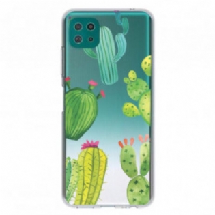 Cover Samsung Galaxy A22 5G Akvarel Kaktusser