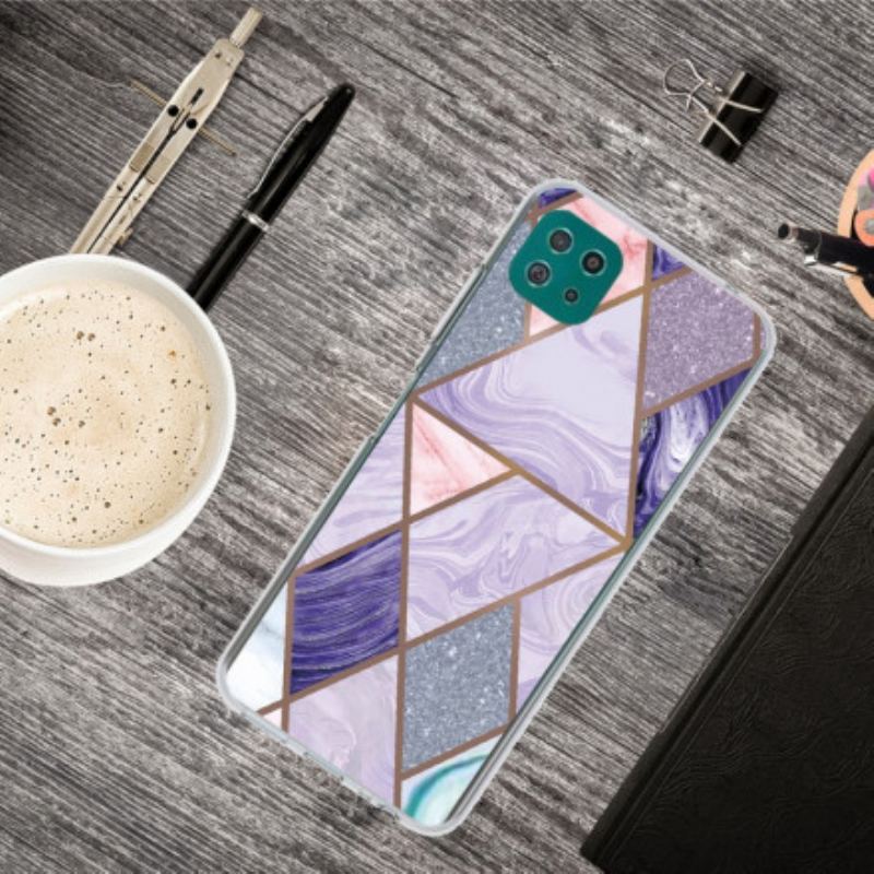 Cover Samsung Galaxy A22 5G Decline Geometrisk Marmor