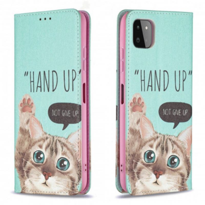 Cover Samsung Galaxy A22 5G Flip Cover Hånden Op