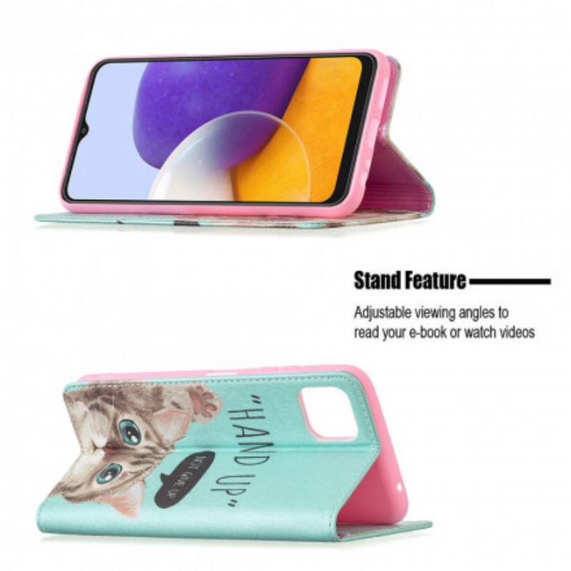 Cover Samsung Galaxy A22 5G Flip Cover Hånden Op