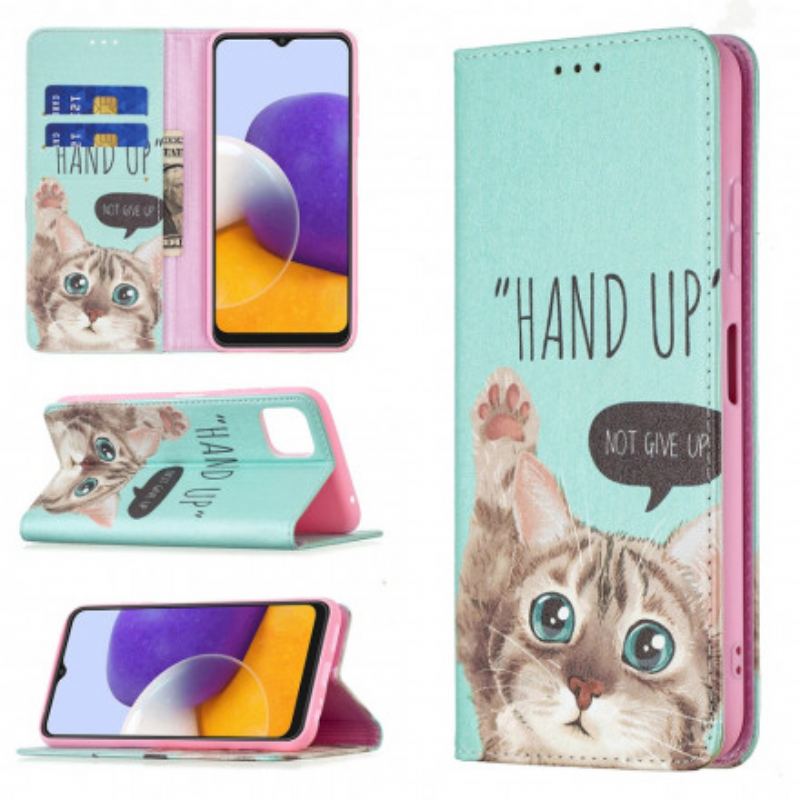 Cover Samsung Galaxy A22 5G Flip Cover Hånden Op