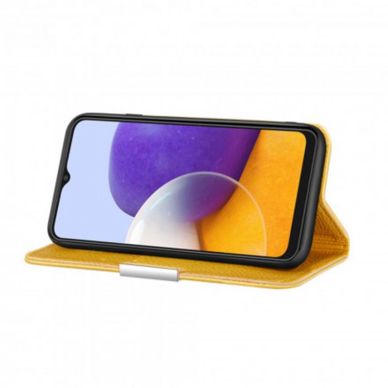 Cover Samsung Galaxy A22 5G Flip Cover Imiteret Læder Litchi Ultra Chic