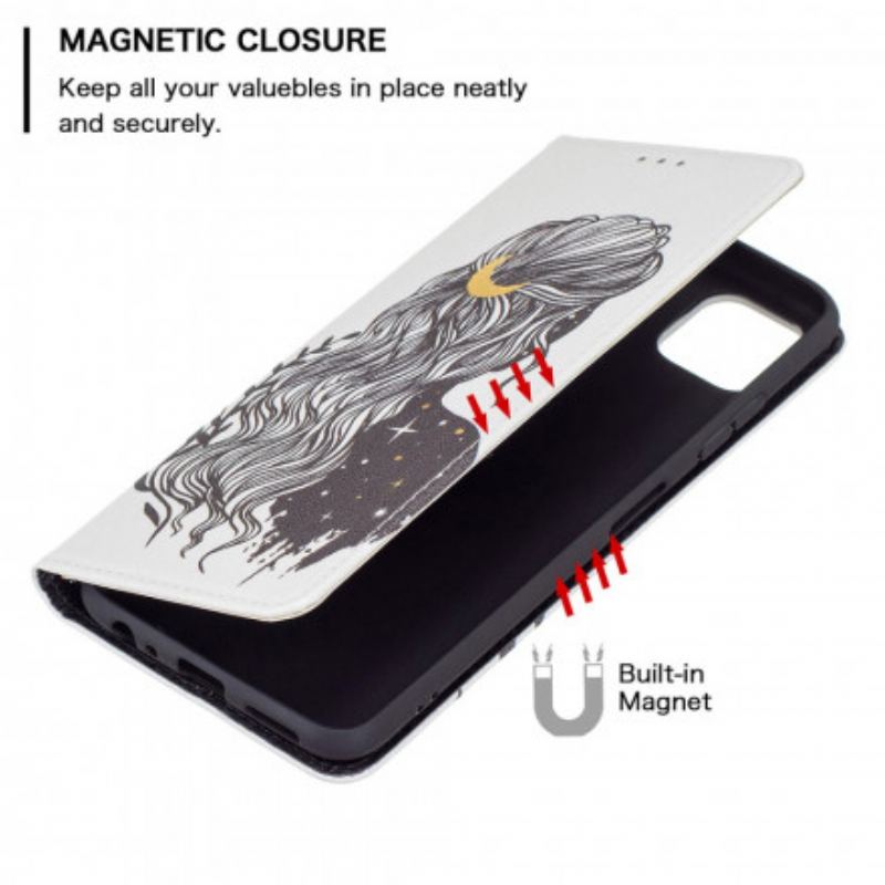 Cover Samsung Galaxy A22 5G Flip Cover Smuk Hår