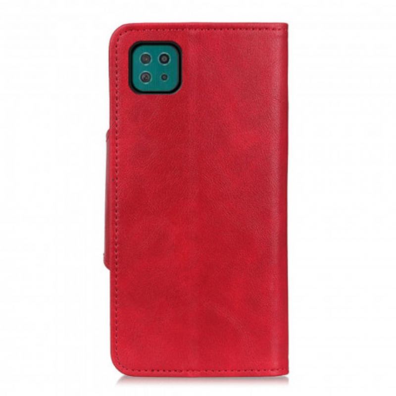 Flip Cover Samsung Galaxy A22 5G Imiteret Læder Knap