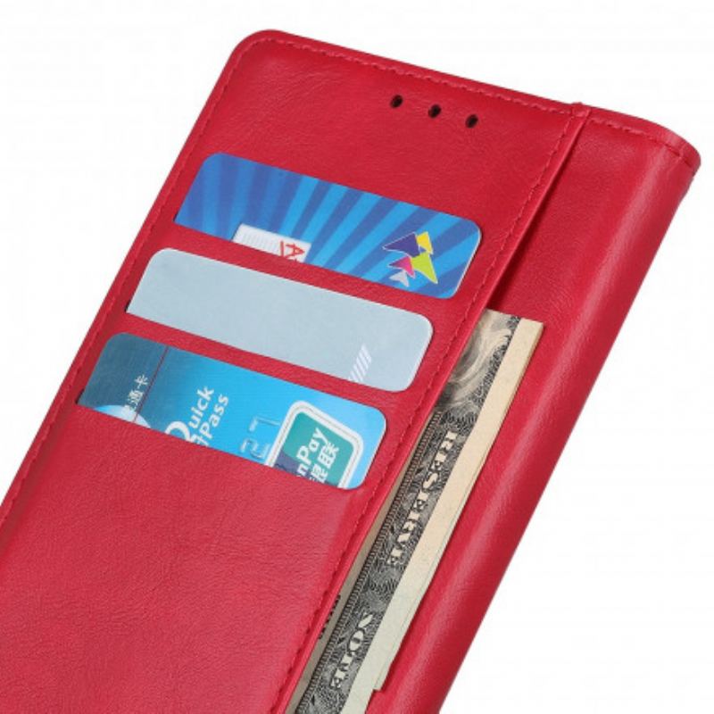 Flip Cover Samsung Galaxy A22 5G Imiteret Læder Knap