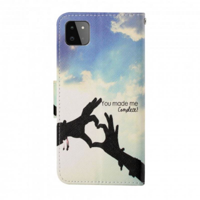 Flip Cover Samsung Galaxy A22 5G Komplet Med Snor