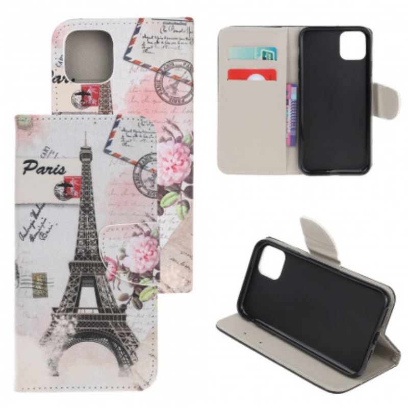 Flip Cover Samsung Galaxy A22 5G Retro Eiffeltårnet