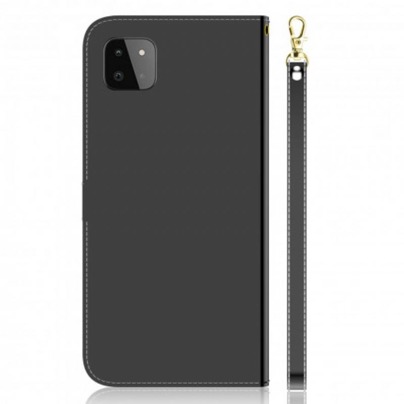 Flip Cover Samsung Galaxy A22 5G Spejlcover I Imiteret Læder