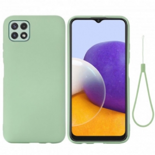 Mobilcover Samsung Galaxy A22 5G Flydende Silikone Med Snor