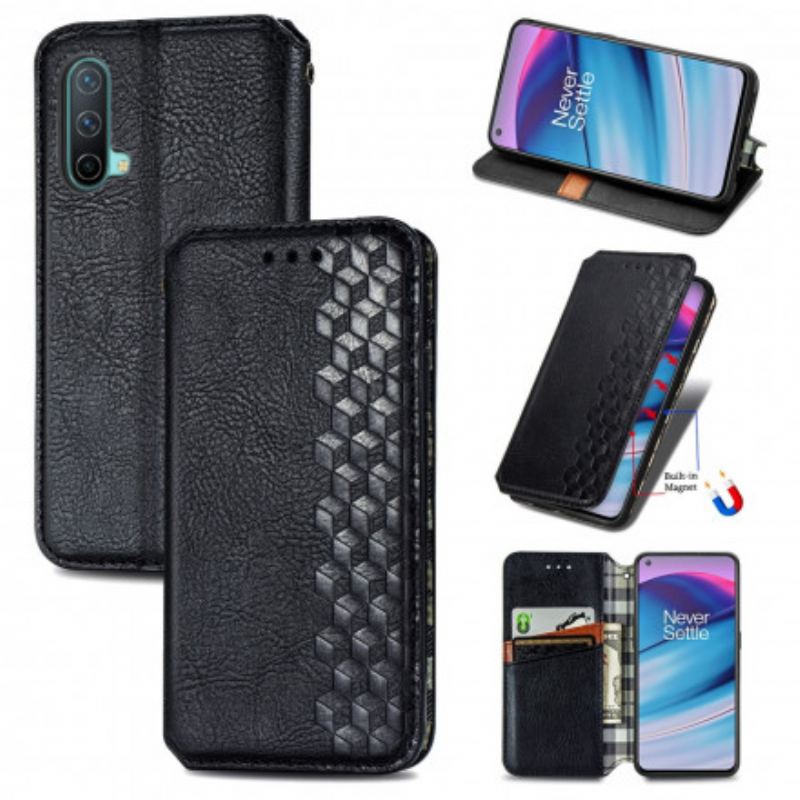 Cover OnePlus Nord CE 5G Flip Cover Diamanttekstur I Lædereffekt