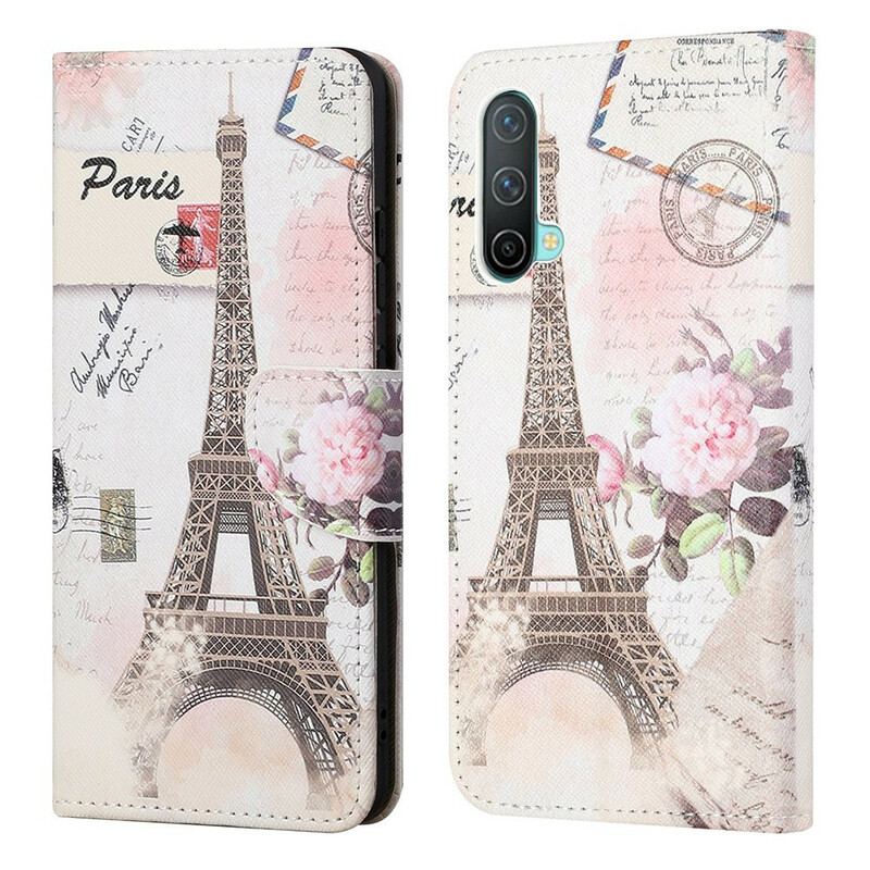 Flip Cover OnePlus Nord CE 5G Retro Eiffeltårnet