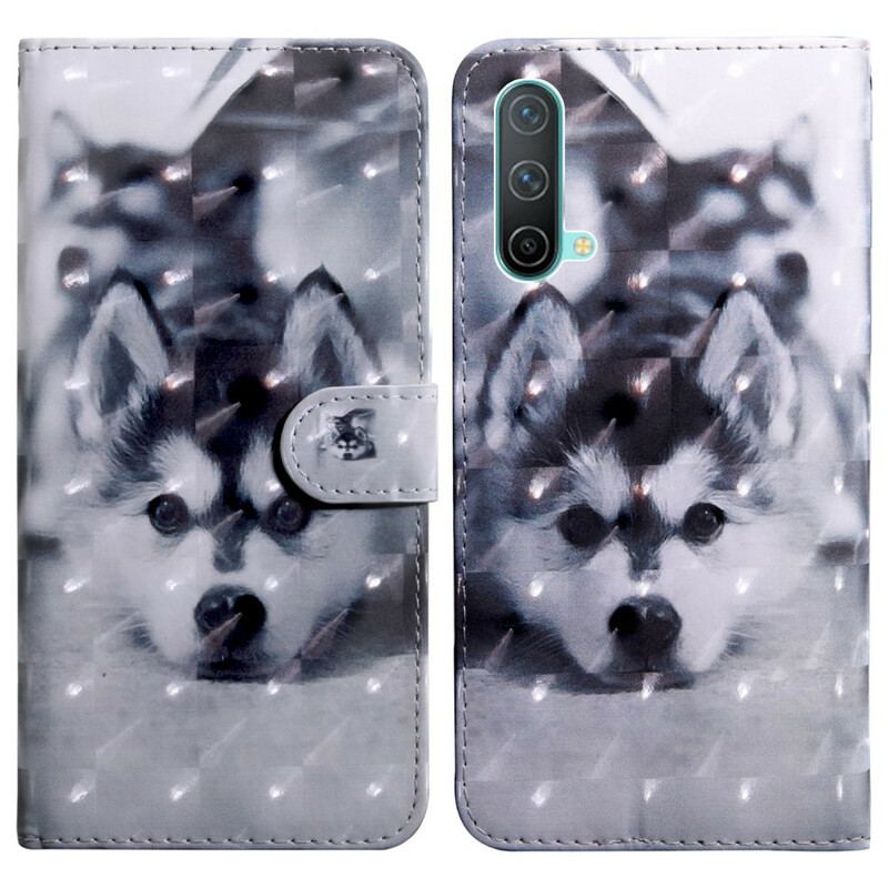 Flip Cover OnePlus Nord CE 5G Sort Og Hvid Hund