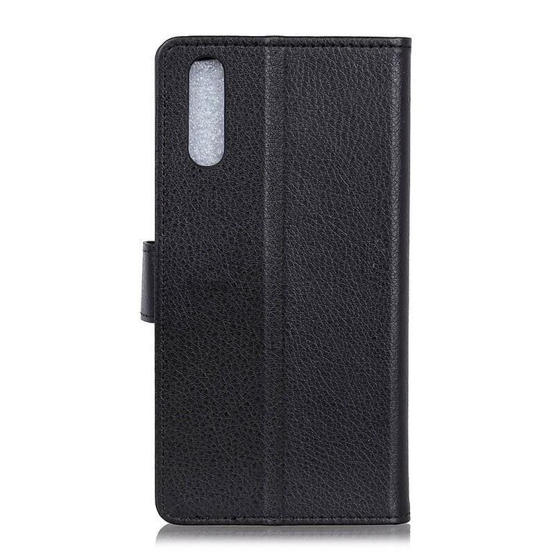 Flip Cover Sony Xperia 5 II Traditionelt Litchi Imiteret Læder
