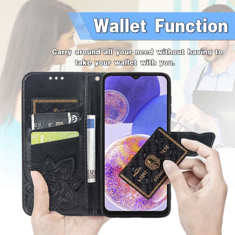 Flip Cover Samsung Galaxy A23 5G Barok Sommerfugl