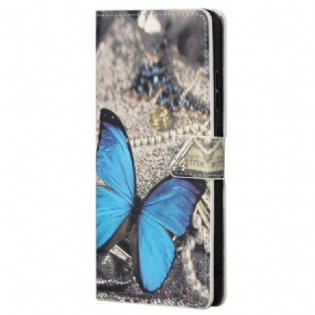 Flip Cover Samsung Galaxy A23 5G Blå Sommerfugl