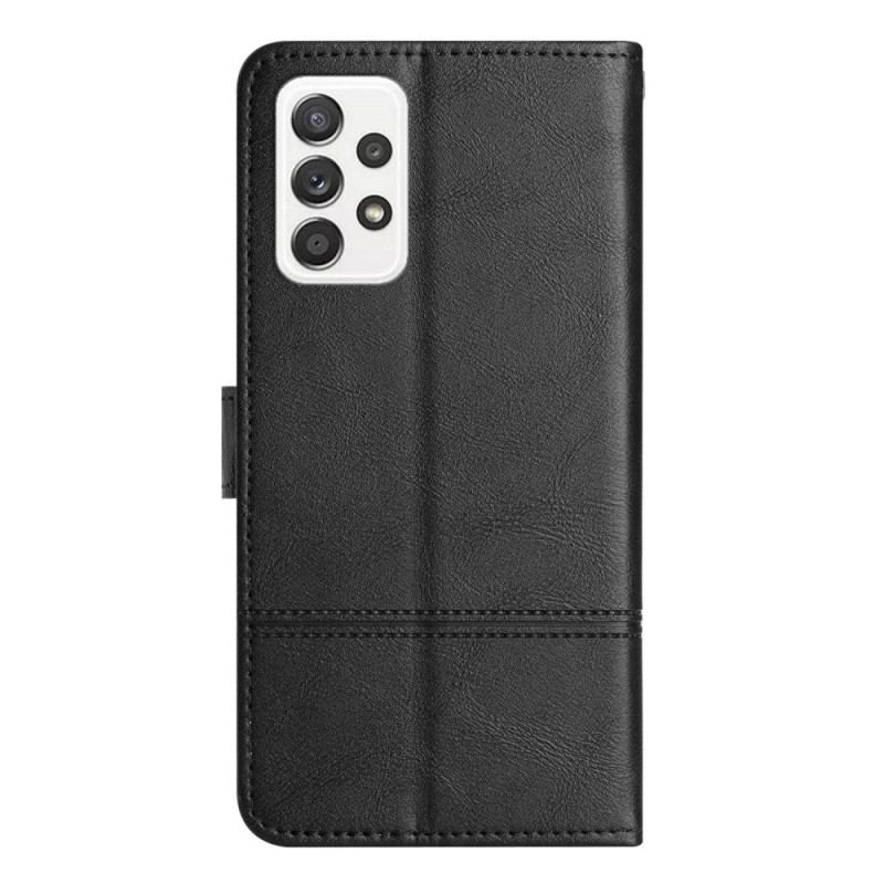 Flip Cover Samsung Galaxy A23 5G Med Snor Læder Effekt Strop Linjer