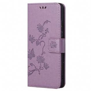 Flip Cover Samsung Galaxy A23 5G Med Snor Smukke Strappy Blomster