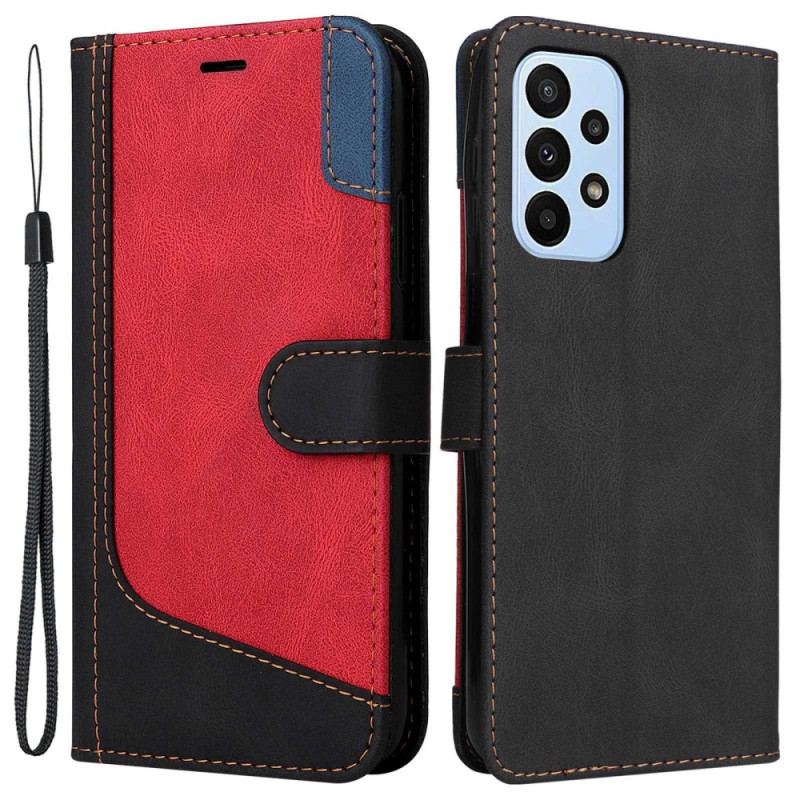 Flip Cover Samsung Galaxy A23 5G Tofarvet Med Rem