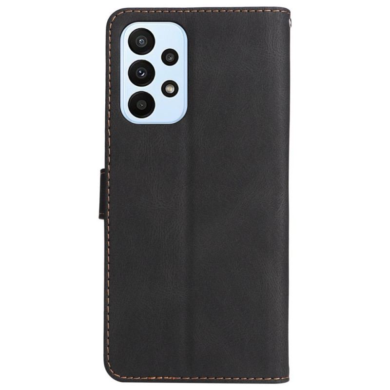 Flip Cover Samsung Galaxy A23 5G Tofarvet Med Rem
