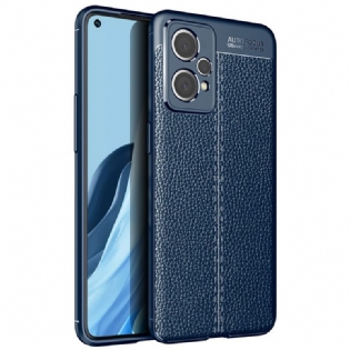 Cover Realme 9 Pro Plus Dobbelt Linje Litchi Læder Effekt